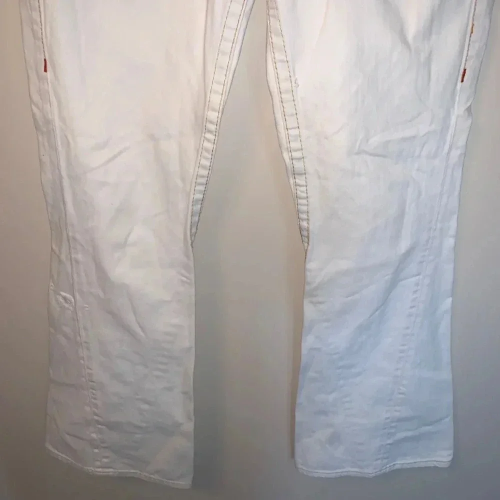 True Religion White Low Rise  Flare Distressed Jeans Y2K 30 - Picture 14 of 15